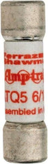 Ferraz Shawmut - 500 VAC, 5.6 Amp, Time Delay General Purpose Fuse - Clip Mount, 1-1/2" OAL, 10 at AC kA Rating, 13/32" Diam - Apex Tool & Supply