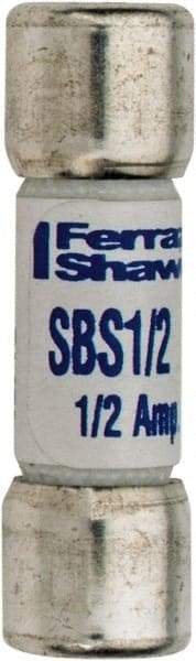 Ferraz Shawmut - 600 VAC, 0.5 Amp, Fast-Acting General Purpose Fuse - Clip Mount, 1-3/8" OAL, 100 at AC kA Rating, 13/32" Diam - Apex Tool & Supply