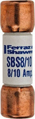 Ferraz Shawmut - 600 VAC, 0.8 Amp, Fast-Acting General Purpose Fuse - Clip Mount, 1-3/8" OAL, 100 at AC kA Rating, 13/32" Diam - Apex Tool & Supply