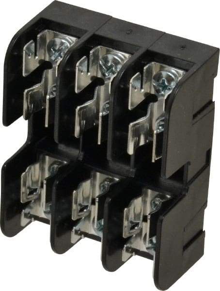 Ferraz Shawmut - 3 Pole, 10 to 14 AWG, 600 VAC/VDC, 30 Amp, DIN Rail Mount, Screw Mount Fuse Block - 13/32 Inch Diameter x 1-1/2 Inch Fuse Length, 3.04 Inch Long x 2.35 Inch Wide x 1.31 Inch High Block - Apex Tool & Supply
