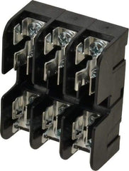 Ferraz Shawmut - 3 Pole, 10 to 14 AWG, 600 VAC/VDC, 30 Amp, DIN Rail Mount, Screw Mount Fuse Block - 13/32 Inch Diameter x 1-1/2 Inch Fuse Length, 3.04 Inch Long x 2.35 Inch Wide x 1.31 Inch High Block - Apex Tool & Supply