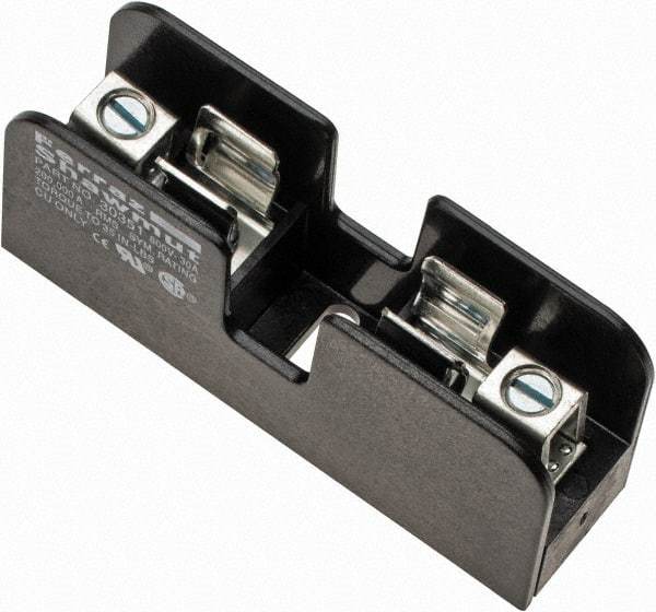 Ferraz Shawmut - 1 Pole, 14 to 6 AWG, 600 VAC/VDC, 30 Amp, DIN Rail Mount, Screw Mount Fuse Block - 13/32 Inch Diameter x 1-1/2 Inch Fuse Length, 3.04 Inch Long x 0.85 Inch Wide x 1.31 Inch High Block - Apex Tool & Supply