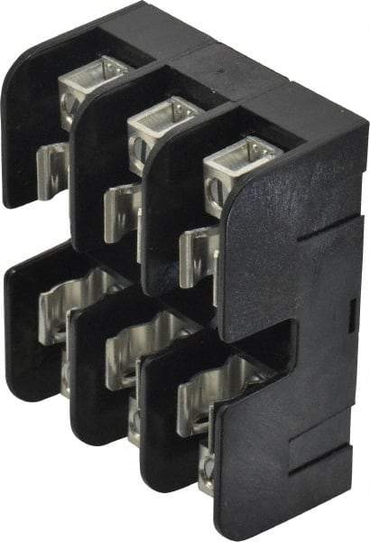 Ferraz Shawmut - 3 Pole, 14 to 6 AWG, 600 VAC/VDC, 30 Amp, DIN Rail Mount, Screw Mount Fuse Block - 13/32 Inch Diameter x 1-1/2 Inch Fuse Length, 3.04 Inch Long x 2.35 Inch Wide x 1.31 Inch High Block - Apex Tool & Supply