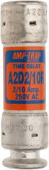 Ferraz Shawmut - 250 VAC/VDC, 0.2 Amp, Time Delay General Purpose Fuse - Clip Mount, 51mm OAL, 100 at DC, 200 at AC kA Rating, 9/16" Diam - Apex Tool & Supply