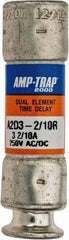 Ferraz Shawmut - 250 VAC/VDC, 3.2 Amp, Time Delay General Purpose Fuse - Clip Mount, 51mm OAL, 100 at DC, 200 at AC kA Rating, 9/16" Diam - Apex Tool & Supply