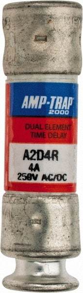 Ferraz Shawmut - 250 VAC/VDC, 4 Amp, Time Delay General Purpose Fuse - Clip Mount, 51mm OAL, 100 at DC, 200 at AC kA Rating, 9/16" Diam - Apex Tool & Supply