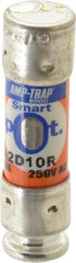 Ferraz Shawmut - 250 VAC/VDC, 10 Amp, Time Delay General Purpose Fuse - Clip Mount, 51mm OAL, 100 at DC, 200 at AC kA Rating, 9/16" Diam - Apex Tool & Supply