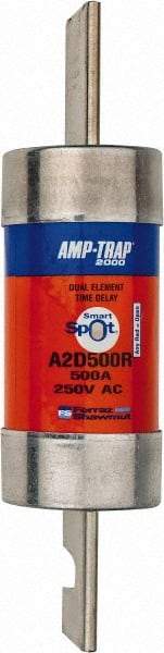Ferraz Shawmut - 250 VAC/VDC, 500 Amp, Time Delay General Purpose Fuse - Clip Mount, 10-3/8" OAL, 100 at DC, 200 at AC kA Rating, 2-9/16" Diam - Apex Tool & Supply