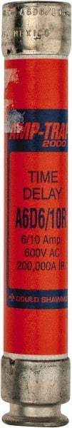 Ferraz Shawmut - 600 VAC/VDC, 0.6 Amp, Time Delay General Purpose Fuse - Clip Mount, 127mm OAL, 100 at DC, 200 at AC kA Rating, 13/16" Diam - Apex Tool & Supply