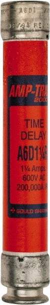 Ferraz Shawmut - 600 VAC/VDC, 1.25 Amp, Time Delay General Purpose Fuse - Clip Mount, 127mm OAL, 100 at DC, 200 at AC kA Rating, 13/16" Diam - Apex Tool & Supply