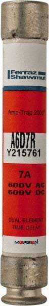 Ferraz Shawmut - 600 VAC/VDC, 7 Amp, Time Delay General Purpose Fuse - Clip Mount, 127mm OAL, 100 at DC, 200 at AC kA Rating, 13/16" Diam - Apex Tool & Supply