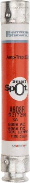 Ferraz Shawmut - 600 VAC/VDC, 8 Amp, Time Delay General Purpose Fuse - Clip Mount, 127mm OAL, 100 at DC, 200 at AC kA Rating, 13/16" Diam - Apex Tool & Supply