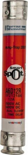 Ferraz Shawmut - 600 VAC/VDC, 12 Amp, Time Delay General Purpose Fuse - Clip Mount, 127mm OAL, 100 at DC, 200 at AC kA Rating, 13/16" Diam - Apex Tool & Supply