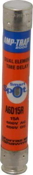 Ferraz Shawmut - 600 VAC/VDC, 15 Amp, Time Delay General Purpose Fuse - Clip Mount, 127mm OAL, 100 at DC, 200 at AC kA Rating, 13/16" Diam - Apex Tool & Supply