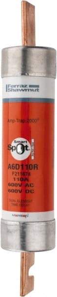 Ferraz Shawmut - 600 VAC/VDC, 110 Amp, Time Delay General Purpose Fuse - Clip Mount, 9-5/8" OAL, 100 at DC, 200 at AC kA Rating, 1-13/16" Diam - Apex Tool & Supply