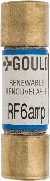 Ferraz Shawmut - 250 VAC, 6 Amp, Fast-Acting Renewable Fuse - Clip Mount, 51mm OAL, 10 at AC kA Rating, 9/16" Diam - Apex Tool & Supply