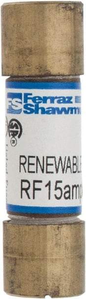 Ferraz Shawmut - 250 VAC, 15 Amp, Fast-Acting Renewable Fuse - Clip Mount, 51mm OAL, 10 at AC kA Rating, 9/16" Diam - Apex Tool & Supply