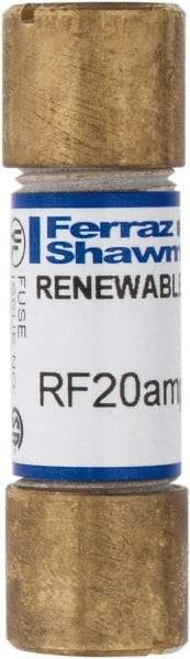 Ferraz Shawmut - 250 VAC, 20 Amp, Fast-Acting Renewable Fuse - Clip Mount, 51mm OAL, 10 at AC kA Rating, 9/16" Diam - Apex Tool & Supply