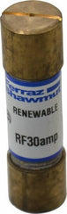 Ferraz Shawmut - 250 VAC, 30 Amp, Fast-Acting Renewable Fuse - Clip Mount, 51mm OAL, 10 at AC kA Rating, 9/16" Diam - Apex Tool & Supply