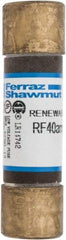 Ferraz Shawmut - 250 VAC, 40 Amp, Fast-Acting Renewable Fuse - Clip Mount, 76mm OAL, 10 at AC kA Rating, 13/16" Diam - Apex Tool & Supply