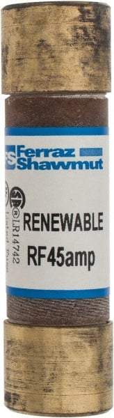 Ferraz Shawmut - 250 VAC, 45 Amp, Fast-Acting Renewable Fuse - Clip Mount, 76mm OAL, 10 at AC kA Rating, 13/16" Diam - Apex Tool & Supply