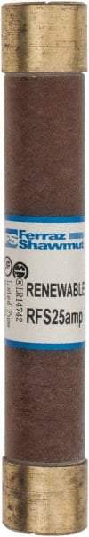 Ferraz Shawmut - 600 VAC, 25 Amp, Fast-Acting Renewable Fuse - Clip Mount, 127mm OAL, 10 at AC kA Rating, 13/16" Diam - Apex Tool & Supply