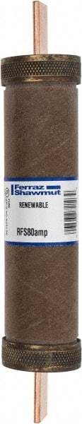 Ferraz Shawmut - 600 VAC, 80 Amp, Fast-Acting Renewable Fuse - Clip Mount, 7-7/8" OAL, 10 at AC kA Rating, 1-5/16" Diam - Apex Tool & Supply