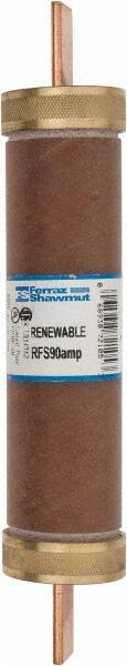 Ferraz Shawmut - 600 VAC, 90 Amp, Fast-Acting Renewable Fuse - Clip Mount, 7-7/8" OAL, 10 at AC kA Rating, 1-5/16" Diam - Apex Tool & Supply