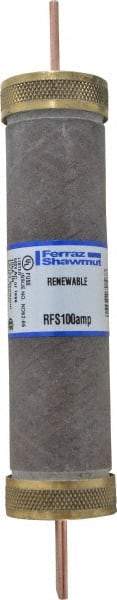 Ferraz Shawmut - 600 VAC, 100 Amp, Fast-Acting Renewable Fuse - Clip Mount, 7-7/8" OAL, 10 at AC kA Rating, 1-5/16" Diam - Apex Tool & Supply