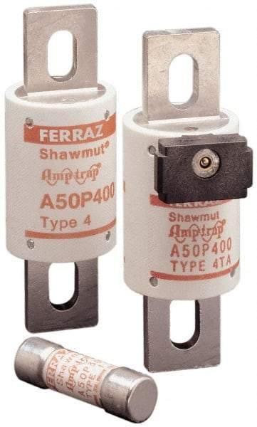 Ferraz Shawmut - 450 VDC, 500 VAC, 700 Amp, Fast-Acting Semiconductor/High Speed Fuse - Bolt-on Mount, 6-15/32" OAL, 100 at AC, 79 at DC kA Rating, 2-1/2" Diam - Apex Tool & Supply