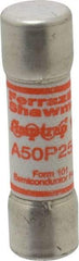 Ferraz Shawmut - 450 VDC, 500 VAC, 25 Amp, Fast-Acting Semiconductor/High Speed Fuse - Clip Mount, 50.8mm OAL, 100 at AC, 79 at DC kA Rating, 9/16" Diam - Apex Tool & Supply