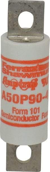 Ferraz Shawmut - 450 VDC, 500 VAC, 90 Amp, Fast-Acting Semiconductor/High Speed Fuse - Bolt-on Mount, 3-5/8" OAL, 100 at AC, 79 at DC kA Rating, 1" Diam - Apex Tool & Supply