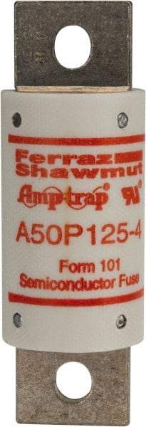 Ferraz Shawmut - 450 VDC, 500 VAC, 125 Amp, Fast-Acting Semiconductor/High Speed Fuse - Bolt-on Mount, 3-5/8" OAL, 100 at AC, 79 at DC kA Rating, 31mm Diam - Apex Tool & Supply