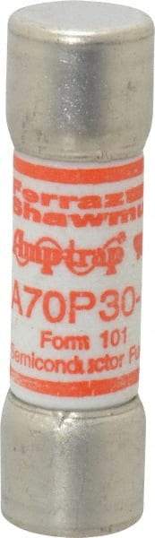 Ferraz Shawmut - 650 VDC, 700 VAC, 30 Amp, Fast-Acting Semiconductor/High Speed Fuse - Clip Mount, 50.8mm OAL, 100 at AC/DC kA Rating, 9/16" Diam - Apex Tool & Supply