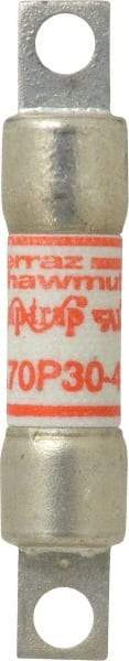 Ferraz Shawmut - 650 VDC, 700 VAC, 30 Amp, Fast-Acting Semiconductor/High Speed Fuse - Bolt-on Mount, 2-7/8" OAL, 100 at AC/DC kA Rating, 9/16" Diam - Apex Tool & Supply