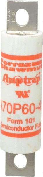Ferraz Shawmut - 650 VDC, 700 VAC, 60 Amp, Fast-Acting Semiconductor/High Speed Fuse - Bolt-on Mount, 4-3/8" OAL, 100 at AC/DC kA Rating, 1" Diam - Apex Tool & Supply