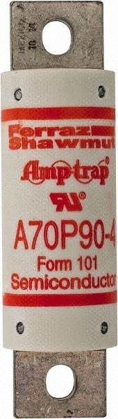 Ferraz Shawmut - 650 VDC, 700 VAC, 90 Amp, Fast-Acting Semiconductor/High Speed Fuse - Bolt-on Mount, 4-3/8" OAL, 100 at AC/DC kA Rating, 31mm Diam - Apex Tool & Supply