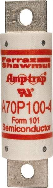 Ferraz Shawmut - 650 VDC, 700 VAC, 100 Amp, Fast-Acting Semiconductor/High Speed Fuse - Bolt-on Mount, 4-3/8" OAL, 100 at AC/DC kA Rating, 31mm Diam - Apex Tool & Supply