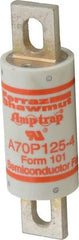 Ferraz Shawmut - 650 VDC, 700 VAC, 125 Amp, Fast-Acting Semiconductor/High Speed Fuse - Bolt-on Mount, 5-3/32" OAL, 100 at AC/DC kA Rating, 1-1/2" Diam - Apex Tool & Supply
