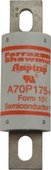 Ferraz Shawmut - 650 VDC, 700 VAC, 175 Amp, Fast-Acting Semiconductor/High Speed Fuse - Bolt-on Mount, 5-3/32" OAL, 100 at AC/DC kA Rating, 1-1/2" Diam - Apex Tool & Supply
