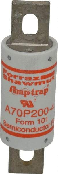Ferraz Shawmut - 650 VDC, 700 VAC, 200 Amp, Fast-Acting Semiconductor/High Speed Fuse - Bolt-on Mount, 5-3/32" OAL, 100 at AC/DC kA Rating, 1-1/2" Diam - Apex Tool & Supply