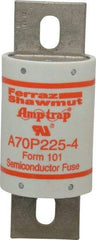Ferraz Shawmut - 650 VDC, 700 VAC, 225 Amp, Fast-Acting Semiconductor/High Speed Fuse - Bolt-on Mount, 5-3/32" OAL, 100 at AC/DC kA Rating, 2" Diam - Apex Tool & Supply