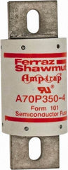 Ferraz Shawmut - 650 VDC, 700 VAC, 350 Amp, Fast-Acting Semiconductor/High Speed Fuse - Bolt-on Mount, 5-3/32" OAL, 100 at AC/DC kA Rating, 2" Diam - Apex Tool & Supply