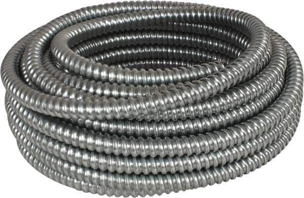 Made in USA - 1/2" Trade Size, 50' Long, Flexible Reduced Wall Flex Conduit - Steel, 5/8" ID - Apex Tool & Supply