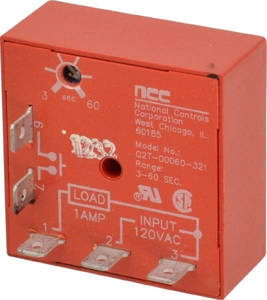 NCC - 5 Pin, Time Delay Relay - 1 at Resistive or Inductive Load Contact Amp, 120 VAC, On Board Trimpot - Apex Tool & Supply