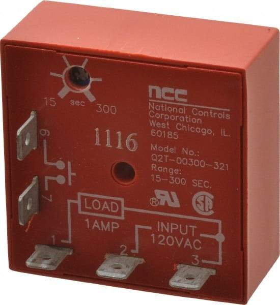 NCC - 5 Pin, Time Delay Relay - 1 at Resistive or Inductive Load Contact Amp, 120 VAC, On Board Trimpot - Apex Tool & Supply