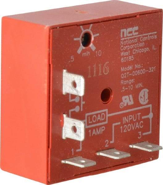 NCC - 5 Pin, Time Delay Relay - 1 at Resistive or Inductive Load Contact Amp, 120 VAC, On Board Trimpot - Apex Tool & Supply