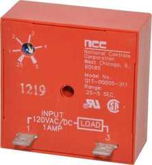 NCC - 2 Pin, Time Delay Relay - 1 at Resistive or Inductive Load Contact Amp, 120 VAC/VDC, On Board Trimpot - Apex Tool & Supply