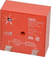 NCC - 2 Pin, Time Delay Relay - 1 at Resistive or Inductive Load Contact Amp, 120 VAC/VDC, On Board Trimpot - Apex Tool & Supply