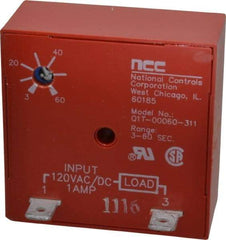 NCC - 2 Pin, Time Delay Relay - 1 at Resistive or Inductive Load Contact Amp, 120 VAC/VDC, On Board Trimpot - Apex Tool & Supply